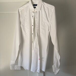 L Hugo Boss Crisp Tuxedo White Men's Dress Shirt
